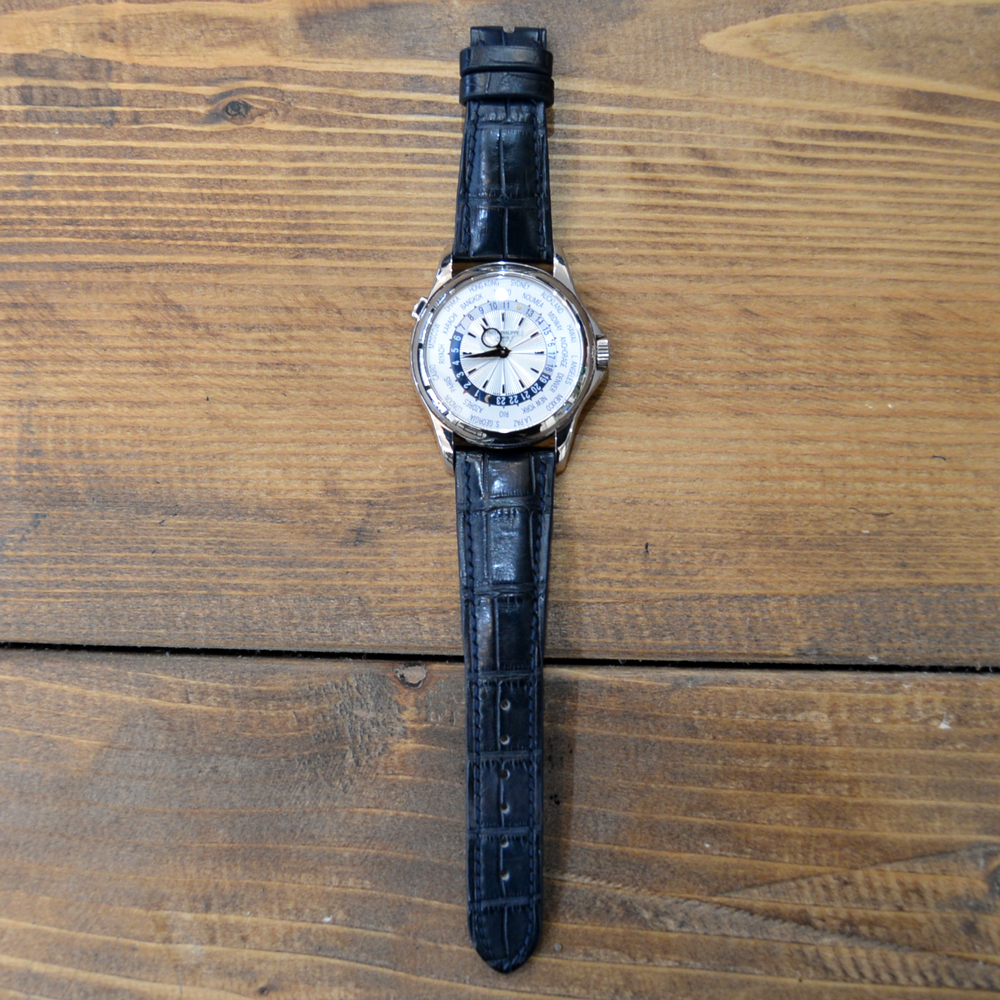 パテックフィリップ 時計ベルト（PATEK PHILIPPE） ワールドタイム【時計ベルト】 ：腕時計ベルトオーダー専門店-エビスレザー【全国対応】