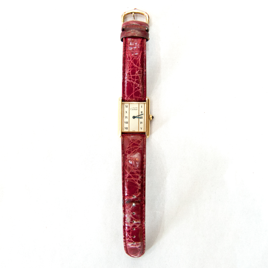 国内在庫】 Cartier カルティエ ベルト レザー 赤 時計用ベルト 
