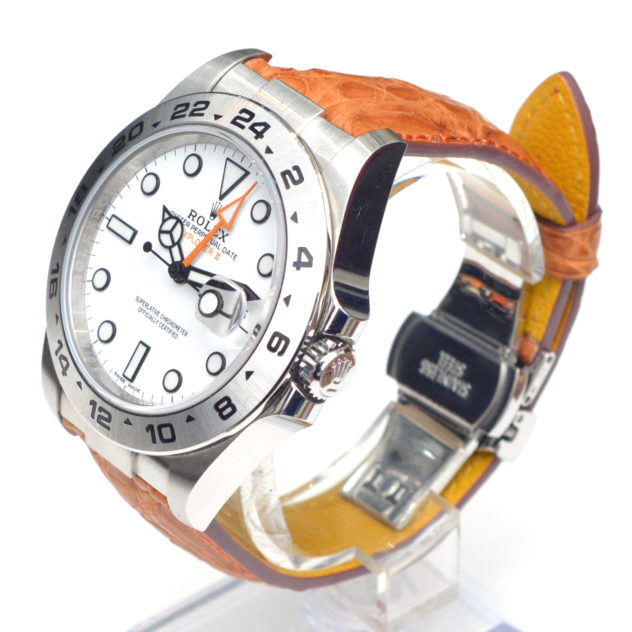 ロレックス エクスプローラーII 交換用時計ベルトオーダー｜クロコダイル ブラウン