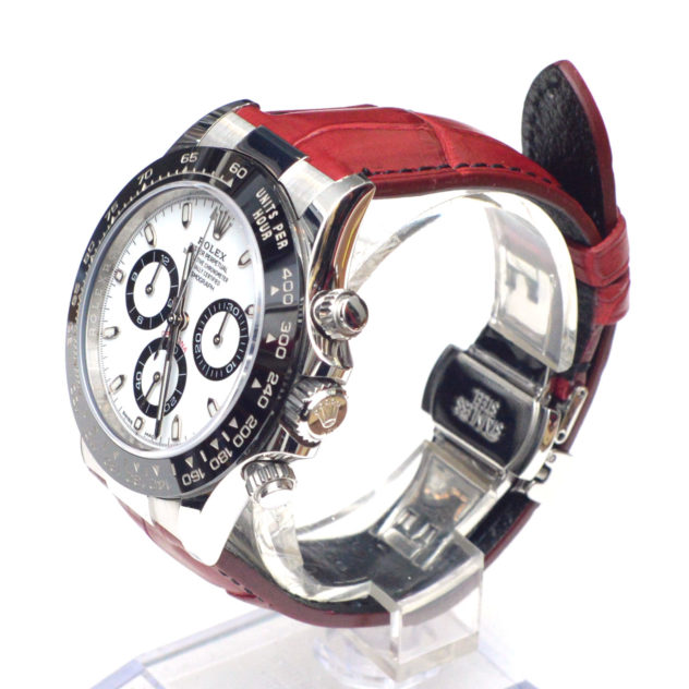 ロレックス デイトナ 交換用時計ベルトオーダー｜クロコダイル えんじ