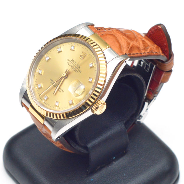 ロレックス デイトジャスト 交換用時計ベルトオーダー｜クロコダイル ブラウン