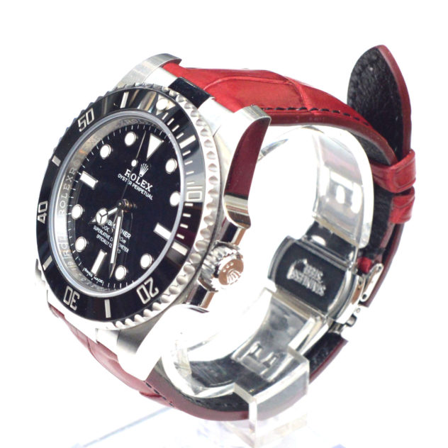 ロレックス サブマリーナ 交換用時計ベルトオーダー｜クロコダイル えんじ