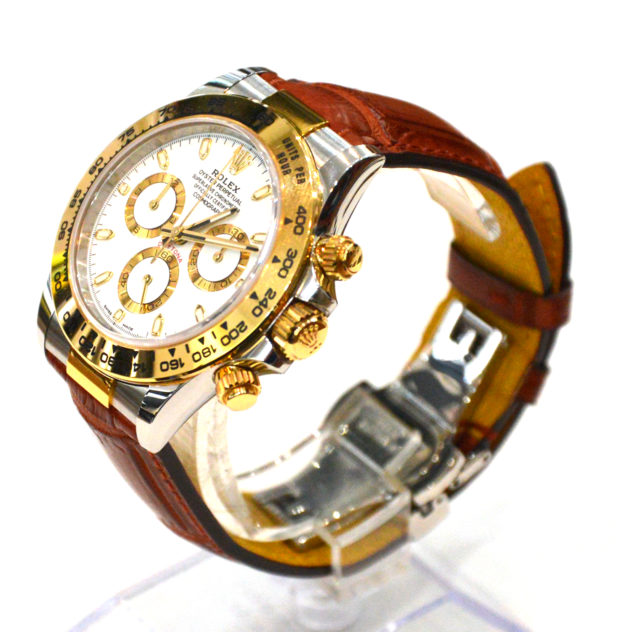 ロレックス デイトナ 交換用時計ベルトオーダー｜クロコダイル コニャック
