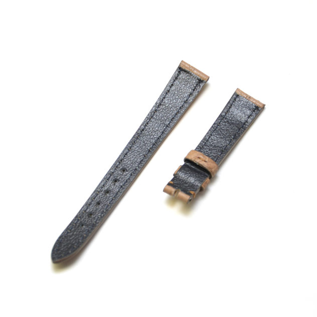 時計ベルトオーダー／カラー：マット　ミンク／ステッチ：同色／裏側：黒／素材：クロコダイル 