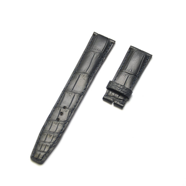 IWCポルトギーゼ用時計ベルトオーダー／カラー：マット　ダークネイビー／ステッチ：同色／裏側：防水レザー加工　こげ茶／素材：クロコダイル 
