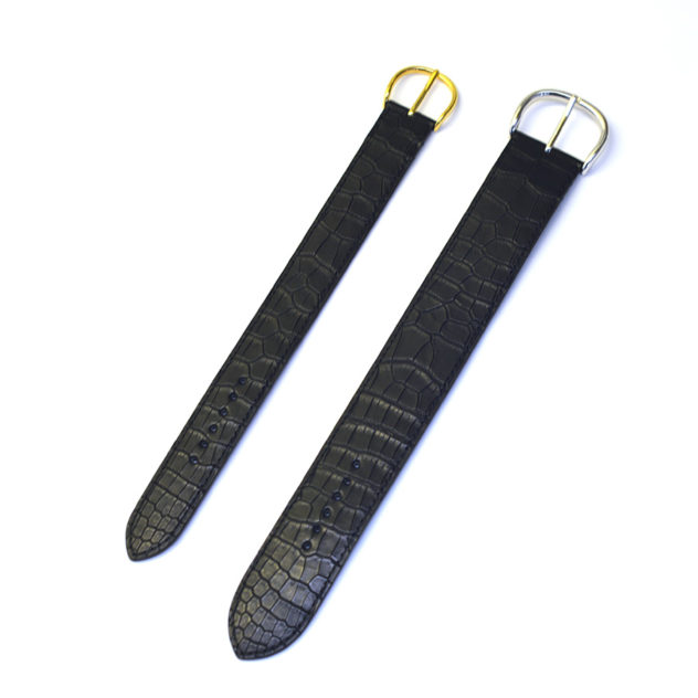TOKIOKUMAGAI ミニッツ用 22㎜幅 時計ベルトオーダー/カラー:マット 黒/ステッチ:同色/裏側:防水レザー加工 黒/素材:クロコダイル