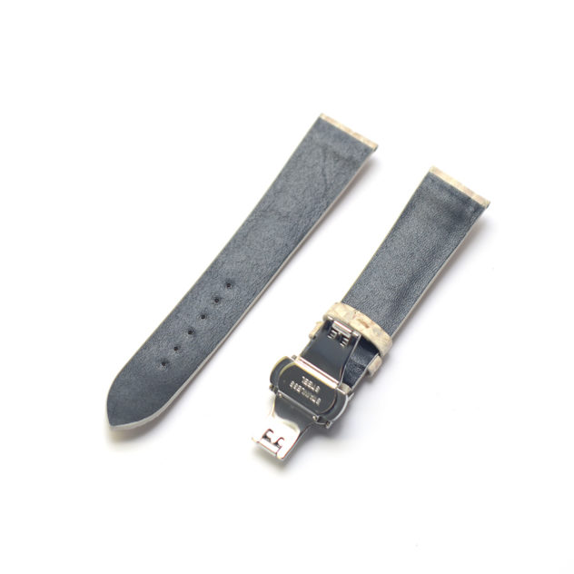 時計ベルトオーダー／カラー：マット　ヒマラヤ／ステッチ：同色／裏側：防水レザー加工　黒／素材：クロコダイル 