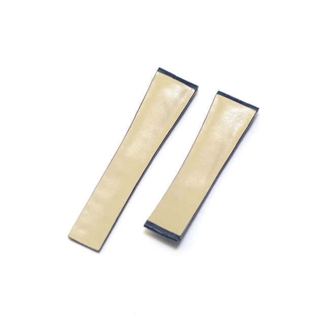 タグ・ホイヤーモナコ用時計ベルトオーダー／カラー：マット　藍染ネイビー／ステッチ：同色／裏側：防水レザー加工　ベージュ／素材：クロコダイル