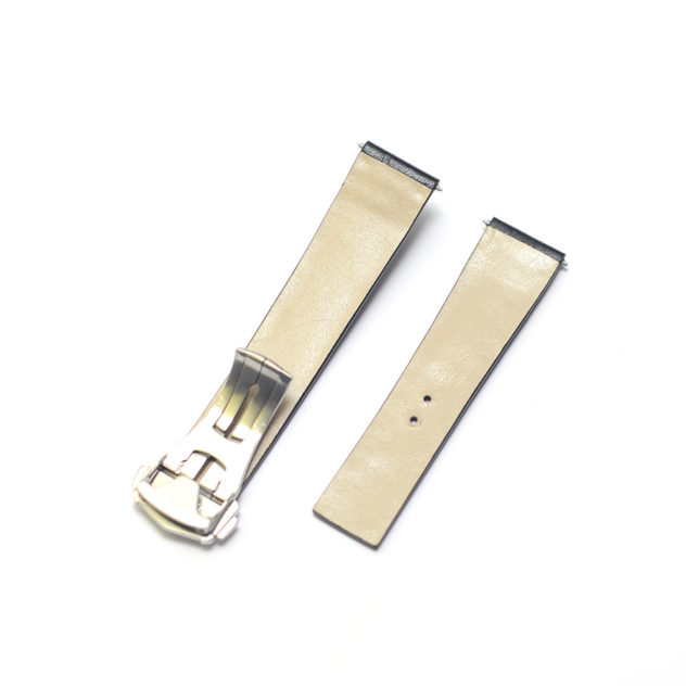 時計ベルトオーダー｜栃木レザーヌメ × ブラック × オメガ コンステレーション グローブマスター アニュアルカレンダー対応【エビスレザー】