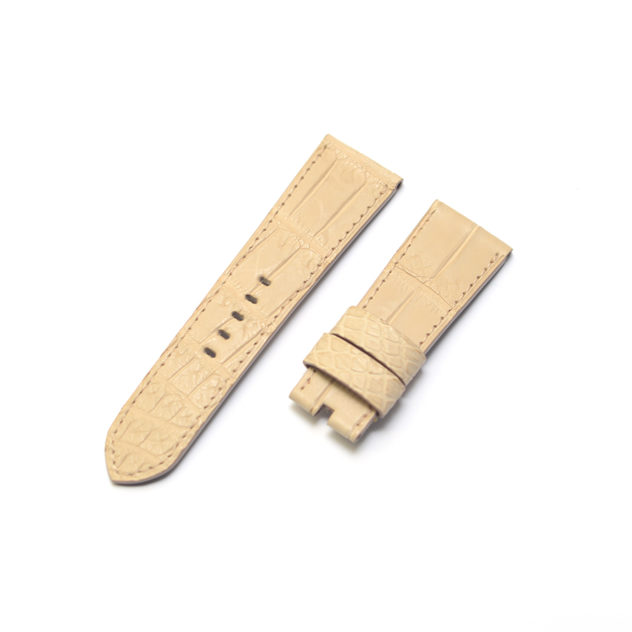パネライ PAM00368 時計ベルトオーダー｜クロコダイル × マットベージュ × 同色ステッチ 